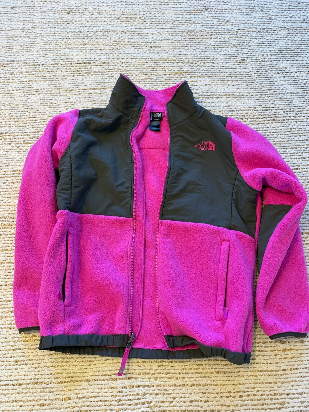 The North Face Kids Pink and Black Fleece Jacket